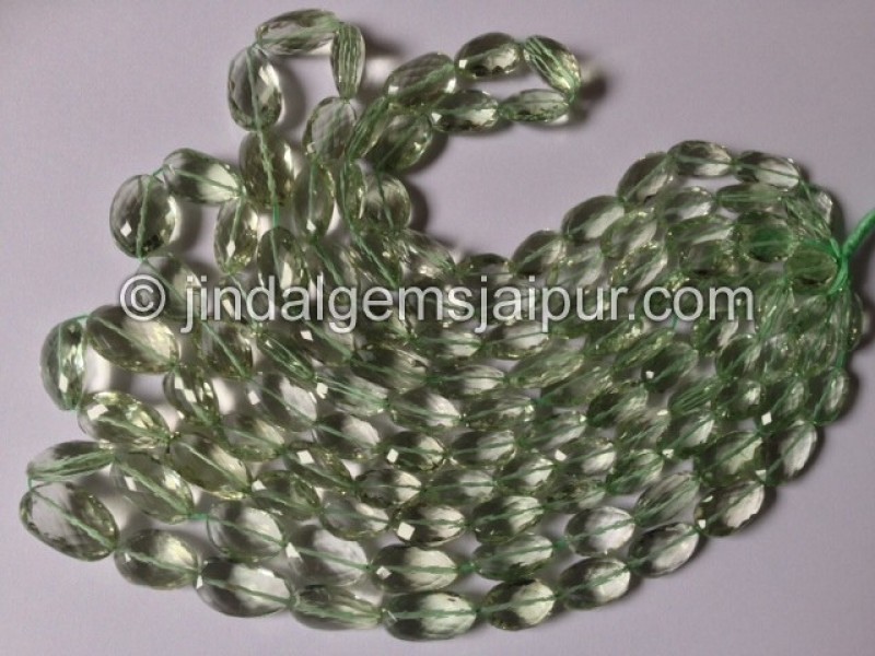 Green Amethyst Faceted Nuggets Shape Beads
